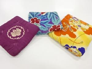 アンティーク　縮緬紋縮緬錦紗正座布団3点セット